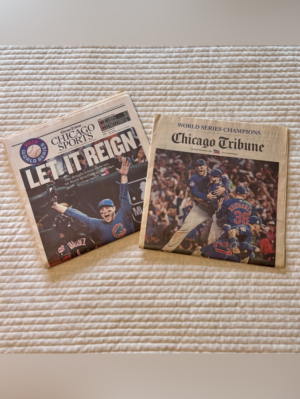 Chicago Cubs Tribune World Series Champions Newspaper Set